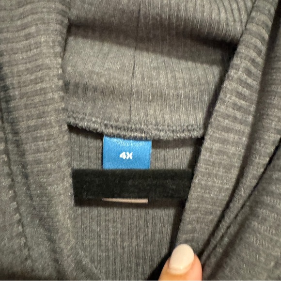 Grey Ribbed Turtleneck - Picture 2 of 3